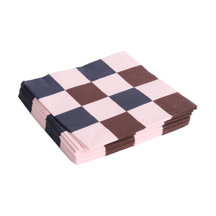 Pattern Lunch Check serwetki 33x33 cm 20-pak, Light pink-bordeaux-black M HAY