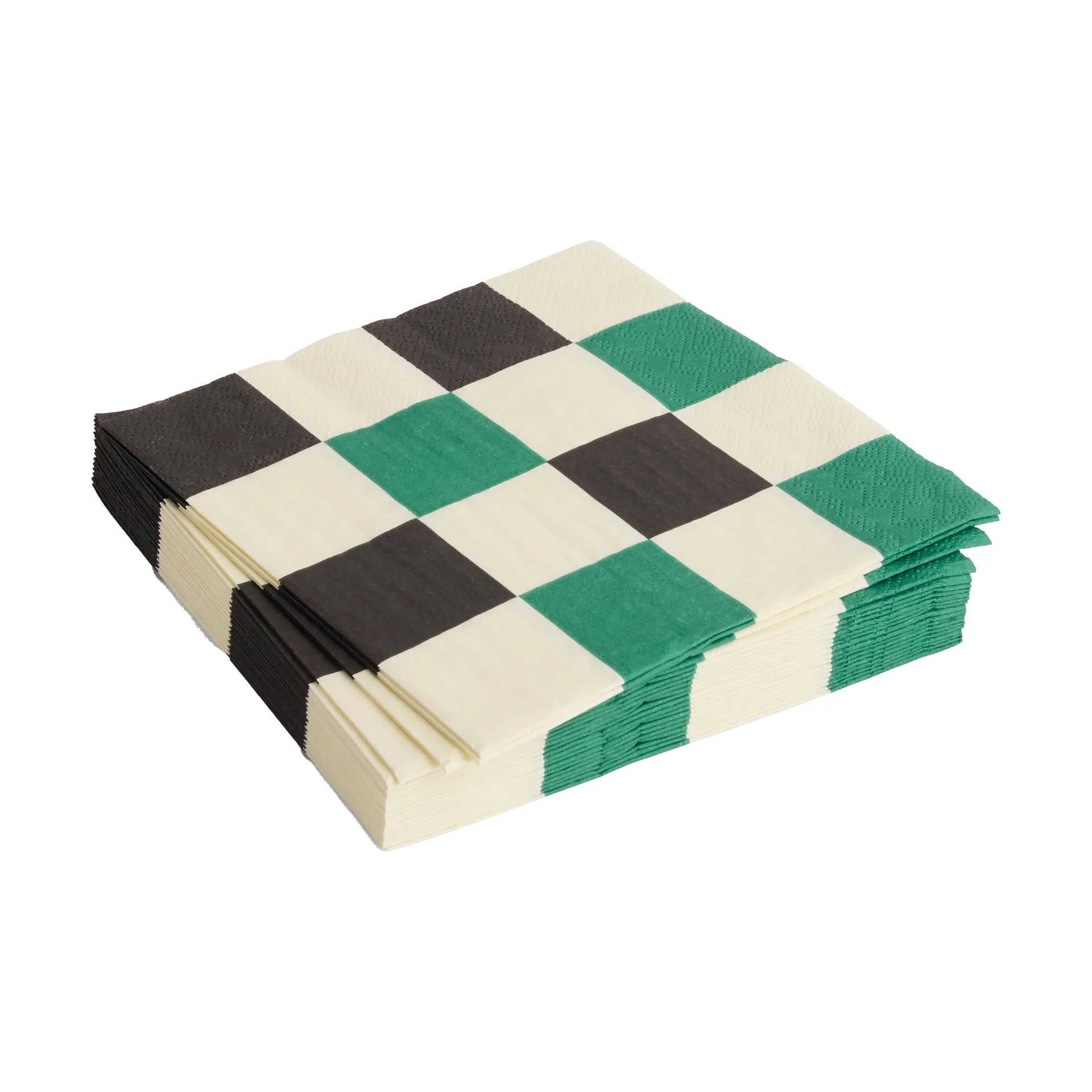 Pattern Lunch Check serwetki 33x33 cm 20-pak, Off white-green-black M HAY