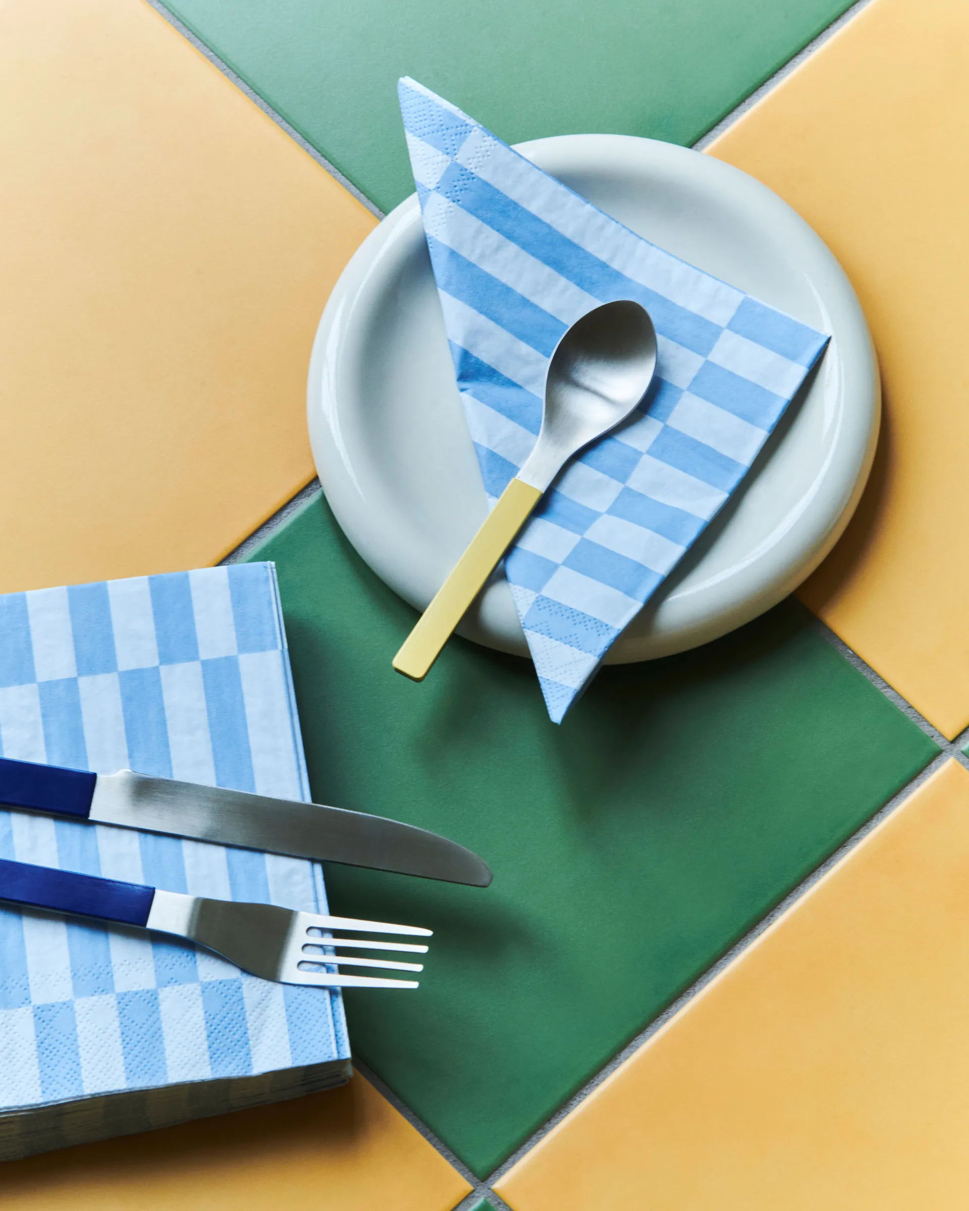 Pattern Lunch Stripe serwetki 33x33 cm 20-pak, Light blue-dusty blue pillar HAY