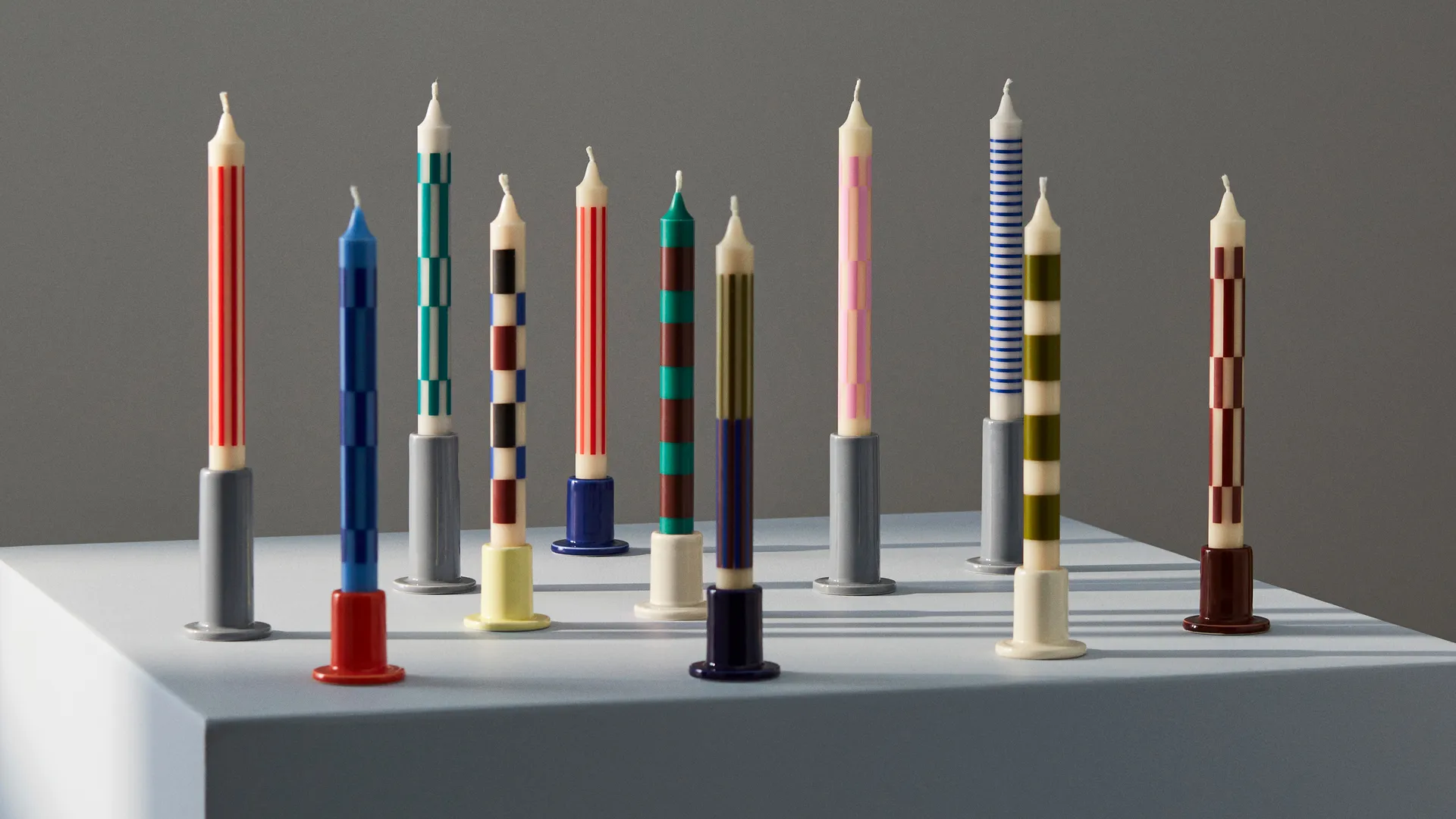 Pattern świeczka 4 stripe, Green-brown HAY