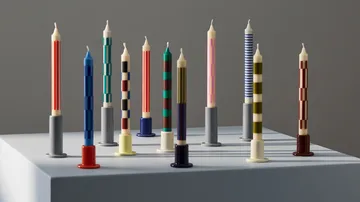 Pattern świeczka 4 stripe - Green-brown - HAY