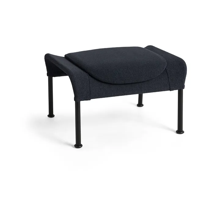 Podnóżek O2 Ottoman - Soft black-czarny lakierowany stal - HAY