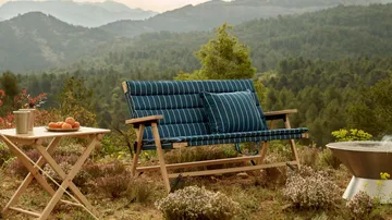 Poduszka Outdoor Market - Blue-beige, 45x35 cm - HAY