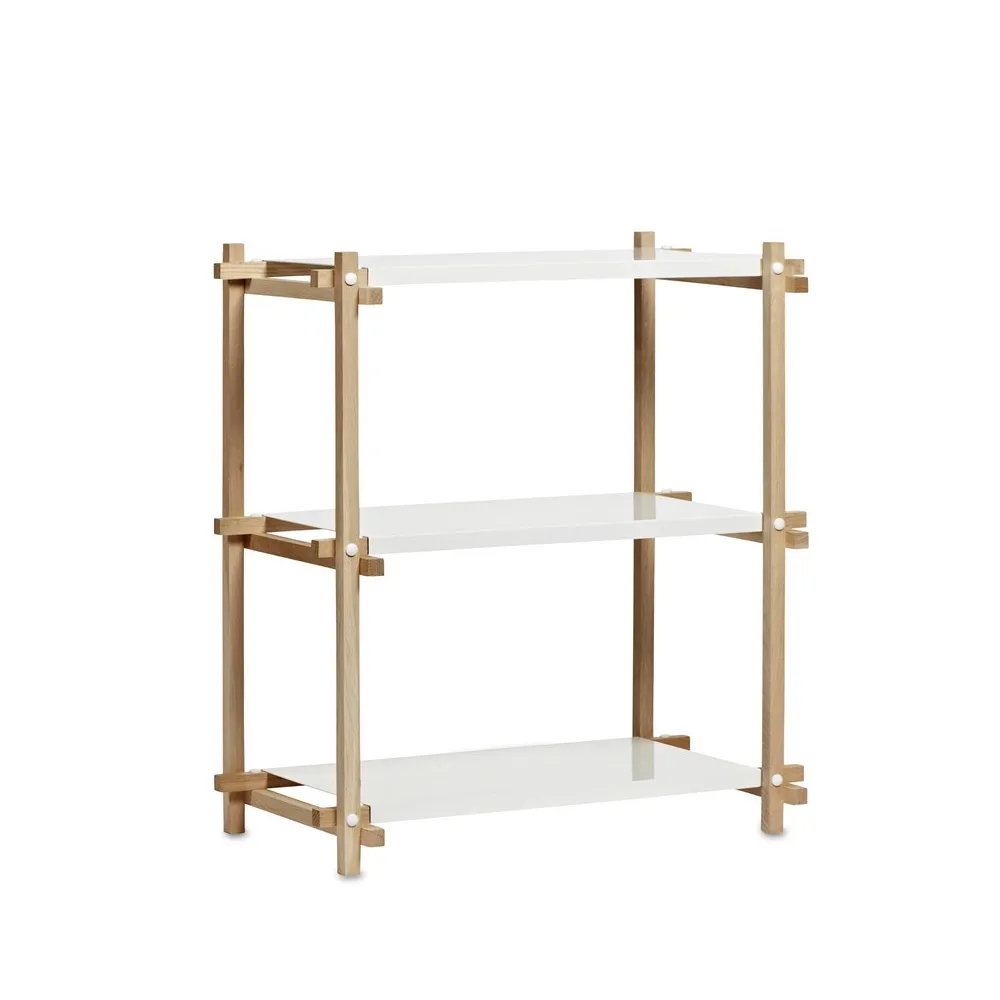 Półka Woody Column, Oak-white lacquered shelf, low HAY