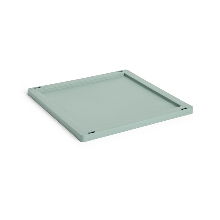 Pokrywka Colour Crate Square/Cube, plastic średnia - Sage green - HAY