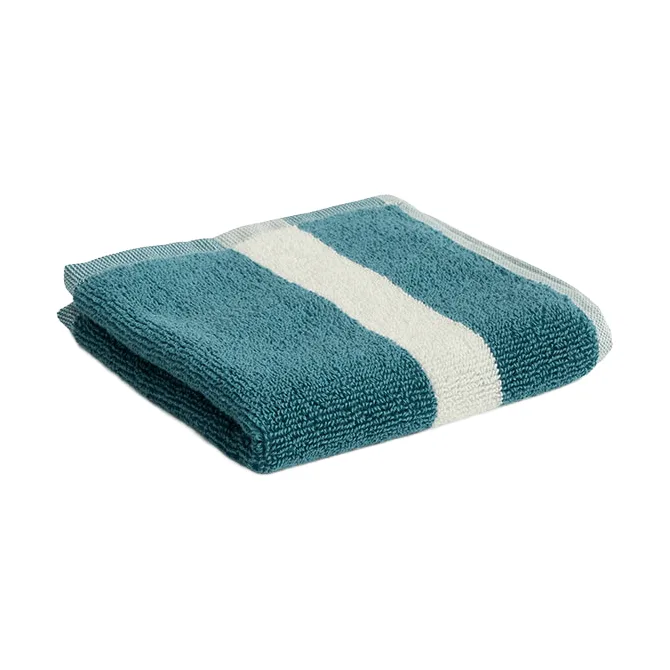 Ręcznik Stripe - Petrol blue, 30x30 - HAY