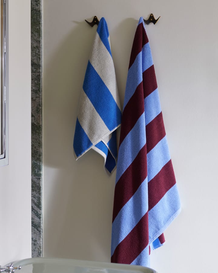 Ręcznik z frotte Stripe 50x100 cm, Bordeaux-Sky blue HAY