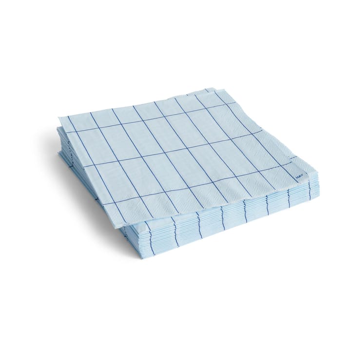 Serwetki Pattern Dinner40x40 cm, 20 sztuk - Light blue-blue grid - HAY