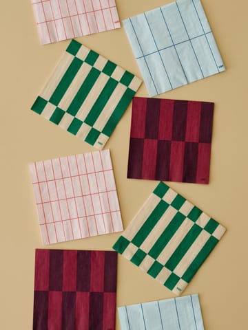 Serwetki Pattern Dinner40x40 cm, 20 sztuk - Light pink-red grid - HAY