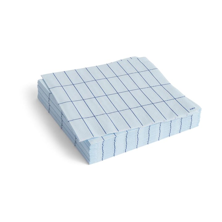 Serwetki Pattern Lunch 33x33 cm, 20-sztuk - Light blue-blue grid - HAY