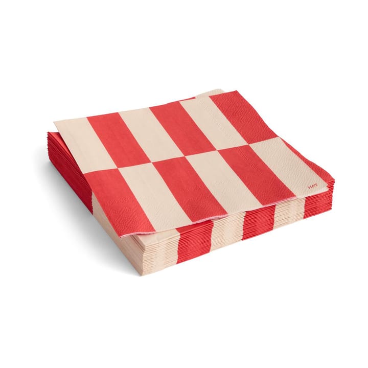 Serwetki Pattern Lunch 33x33 cm, 20-sztuk - Off white-red - HAY