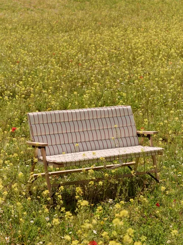Sofa składana Outdoor Market - Beige-red, 2-osobowa - HAY