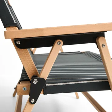 Sofa składana Outdoor Market - Black-beige, 2-osobowa - HAY