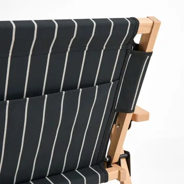 Sofa składana Outdoor Market - Black-beige, 2-osobowa - HAY