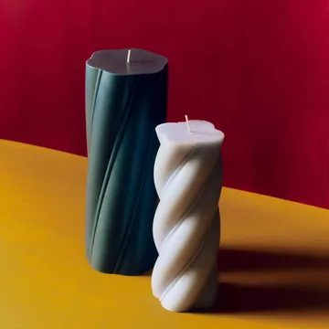 Soft Serve Candle świeca blokowa - Dark teal, Ø9,5x24,5 cm - HAY