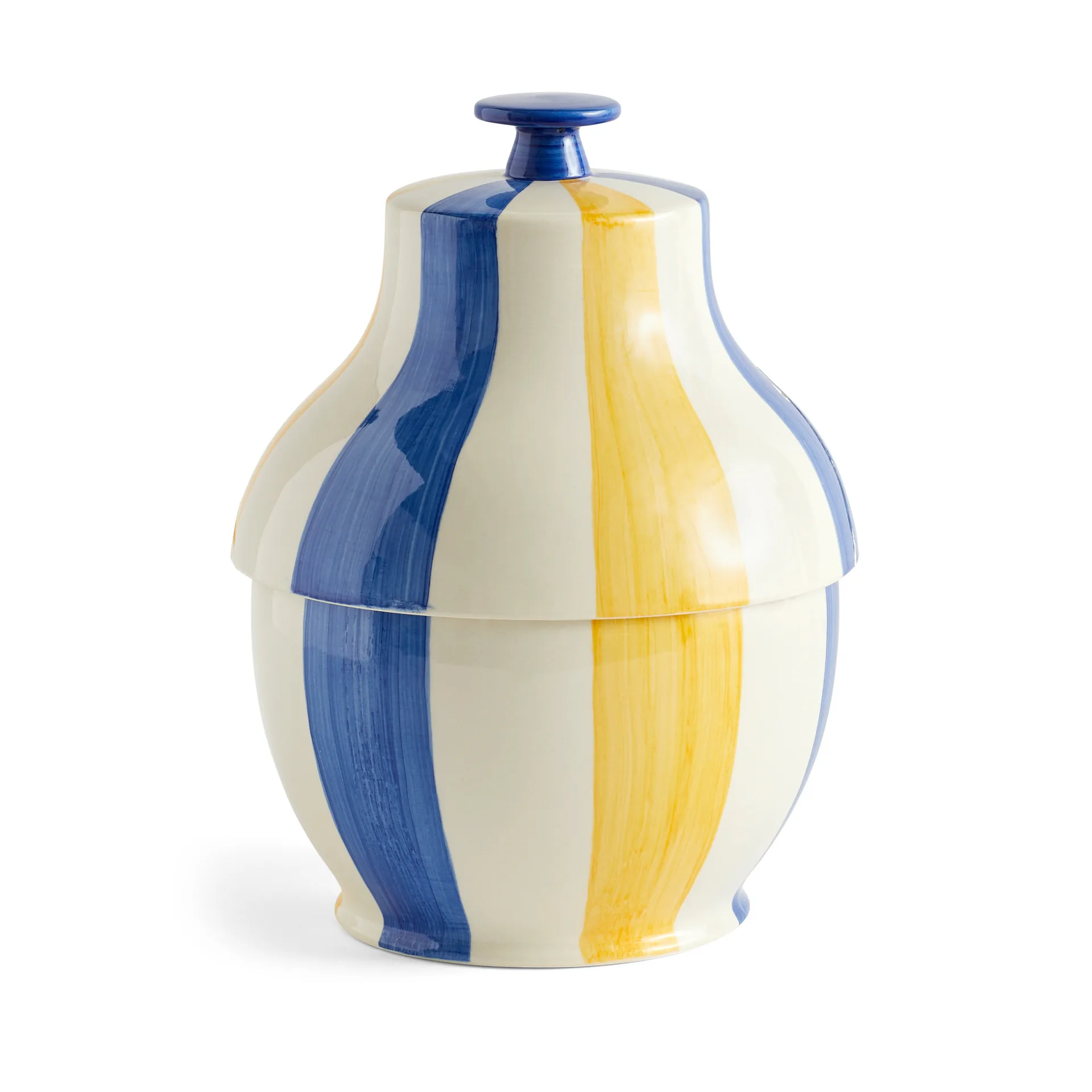 Słoik na ciasteczka Sobremesa stripe Ø19 cm, Blue-yellow HAY