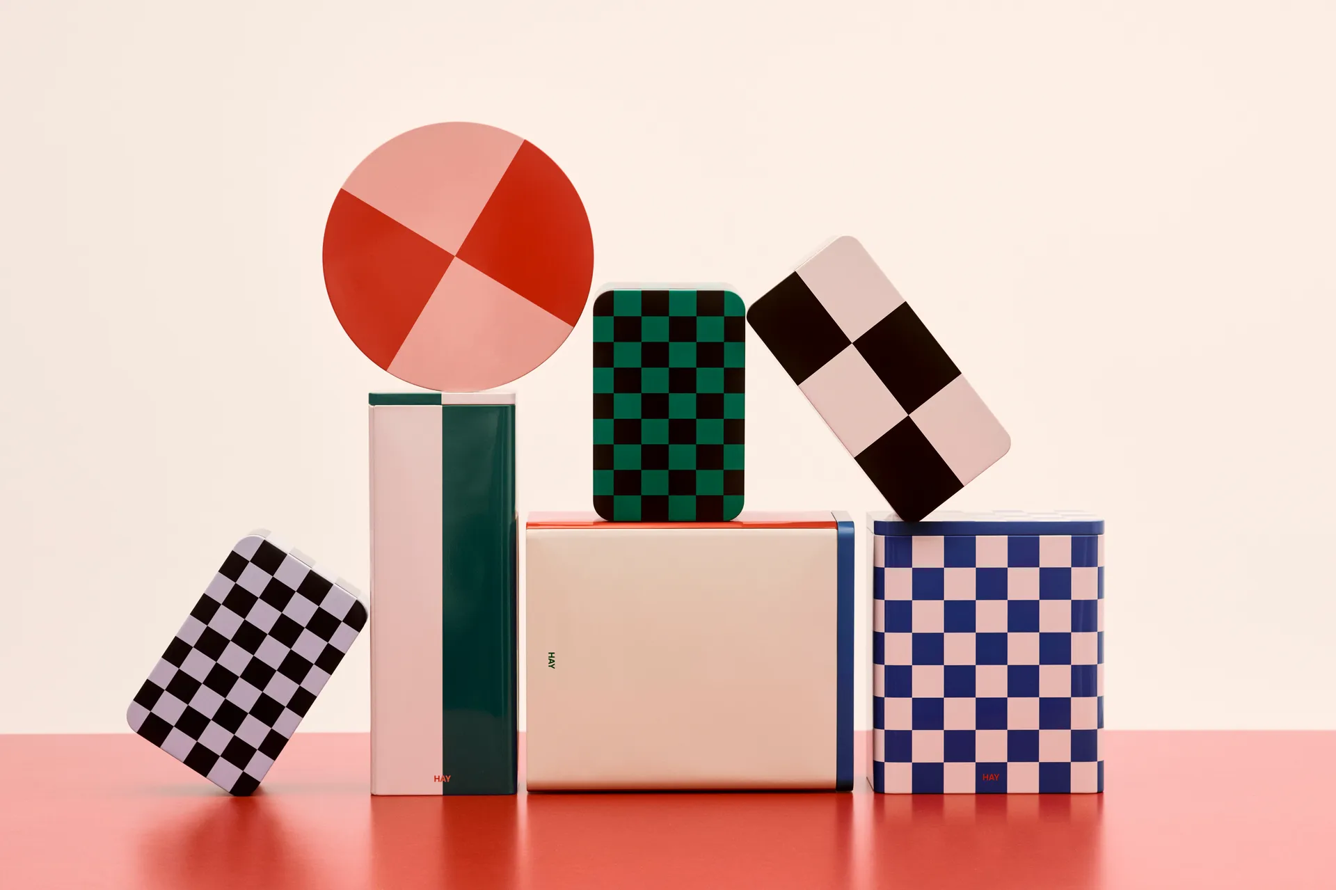 Słój do przechowywania Tin Container large, Blue-off white HAY