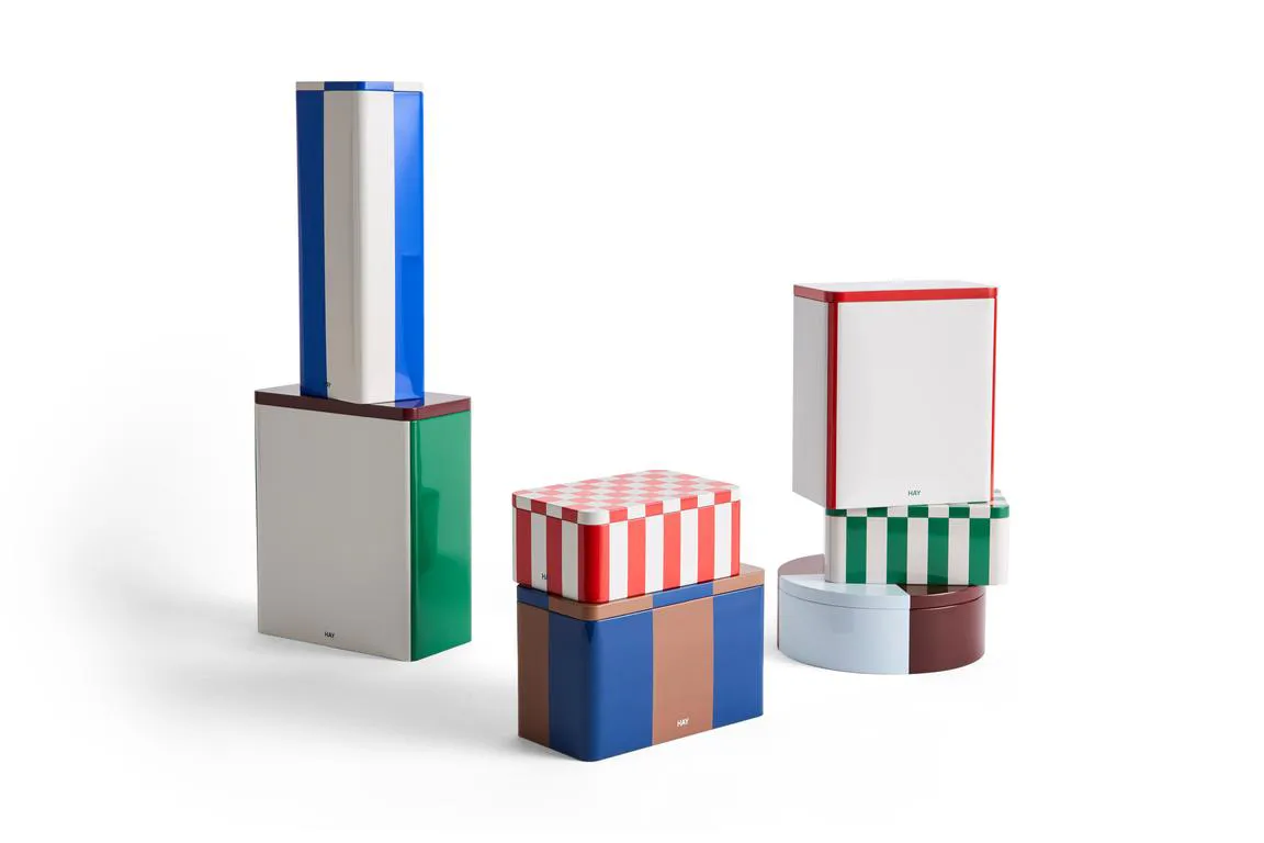 Słój do przechowywania Tin Container medium, Black-off white HAY