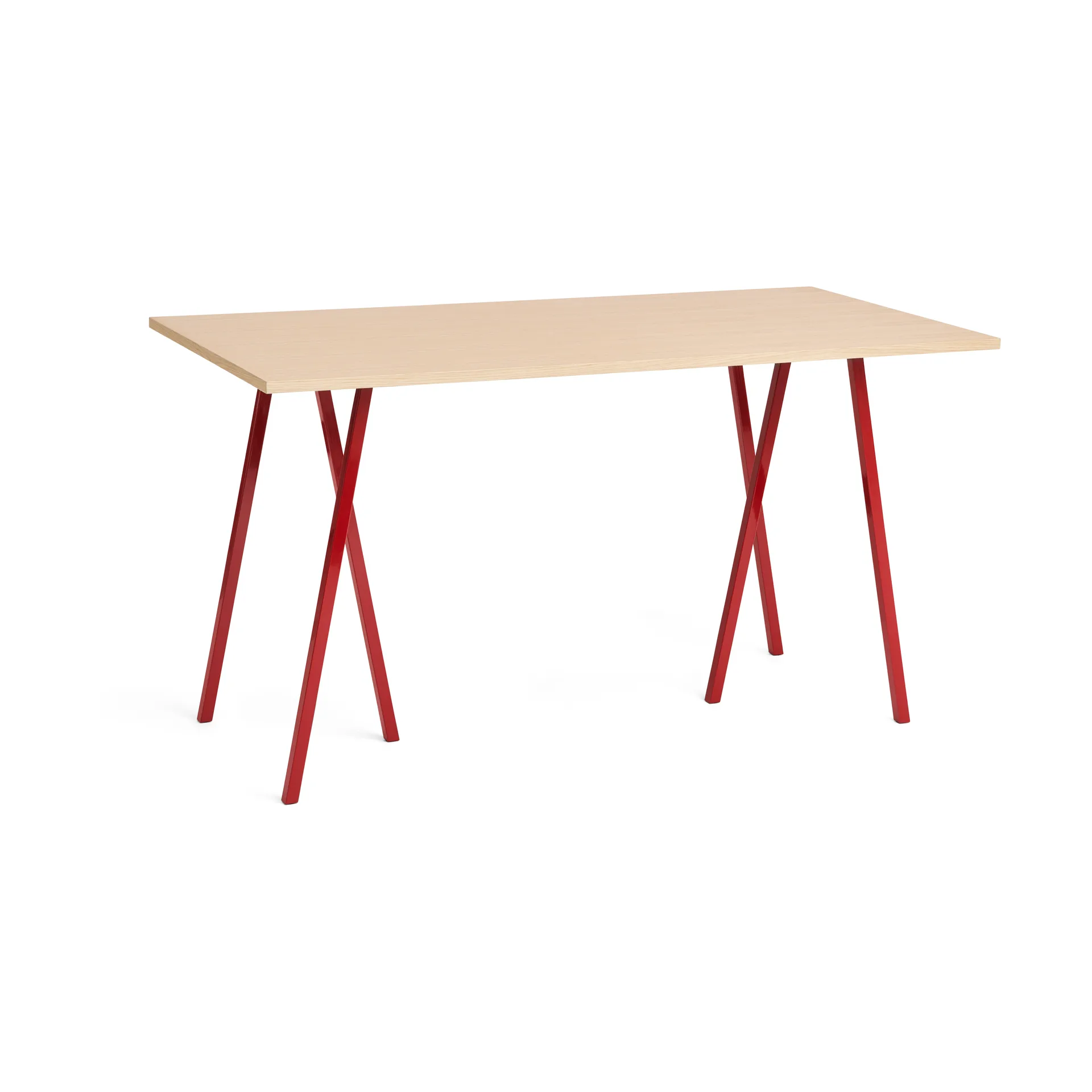 Stół barowy Loop Stand incl. support 87,5x180 cm, Maroon red-clear lacq. oak HAY