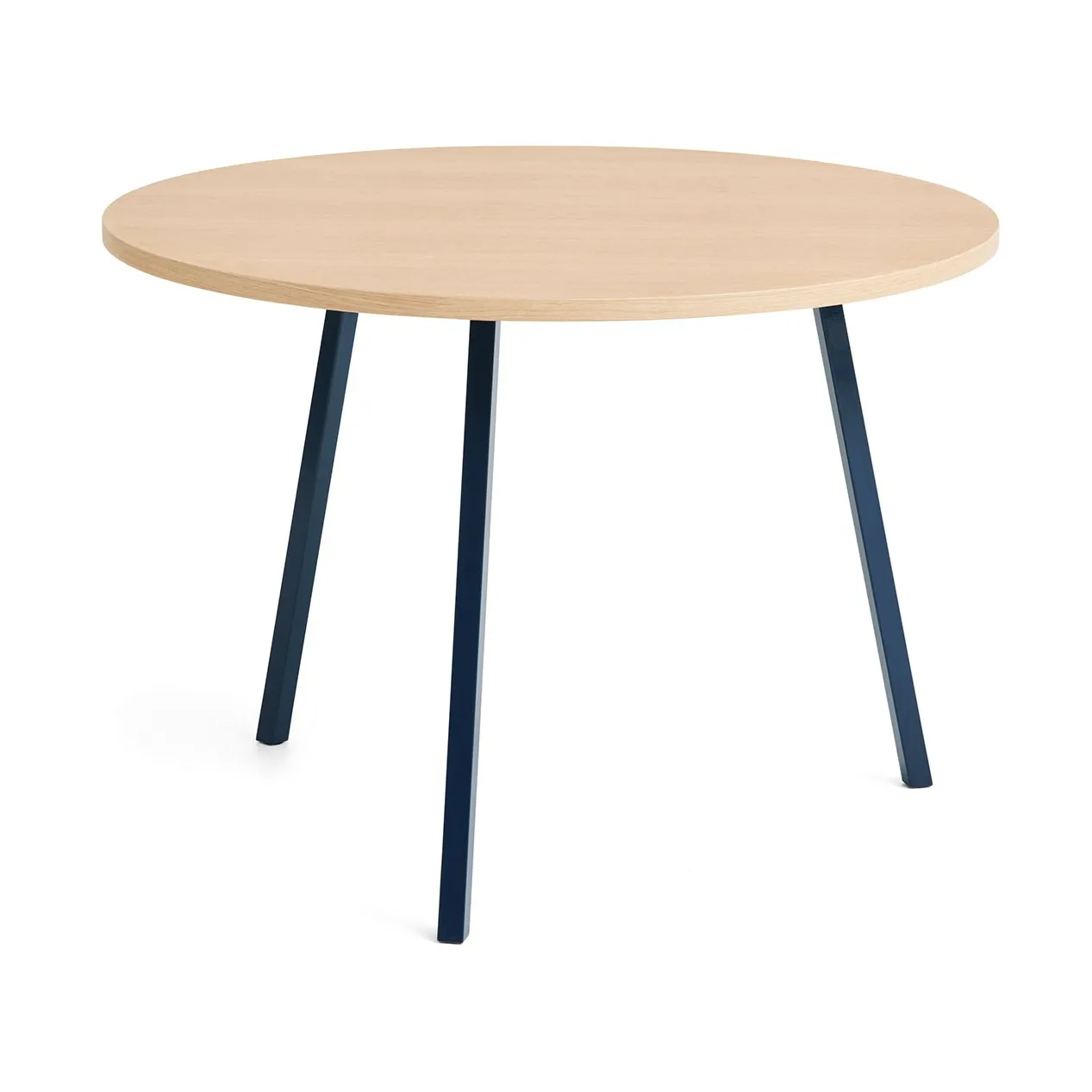 Stół do jadalni Loop Stand Ø105 cm, Deep blue-clear lacq. oak HAY
