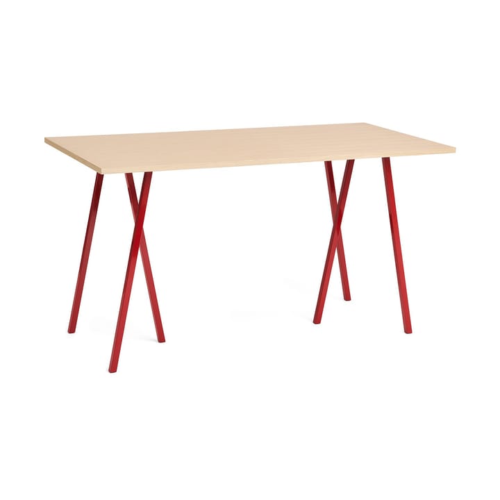 Stół do jadalni Loop Stand 87,5x180 cm - Maroon red-clear lacq. oak - HAY