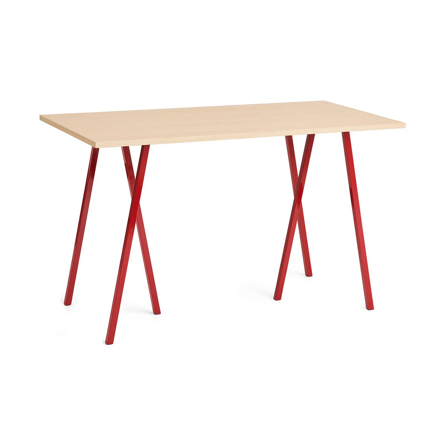 Stół do jadalni Loop Stand incl. support 77,5x160 cm, Maroon red-clear lacq. oak HAY
