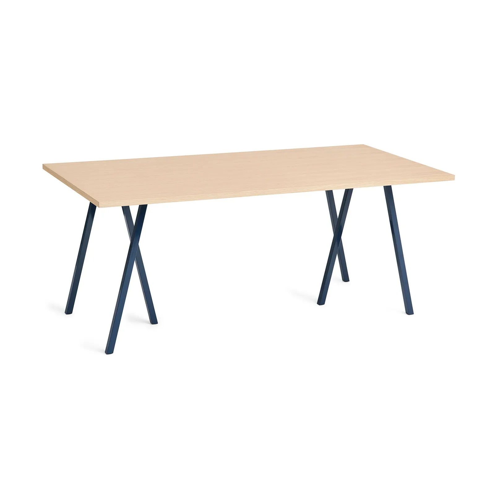 Stół do jadalni Loop Stand incl. support 87,5x180 cm, Deep blue-clear lacq. oak HAY