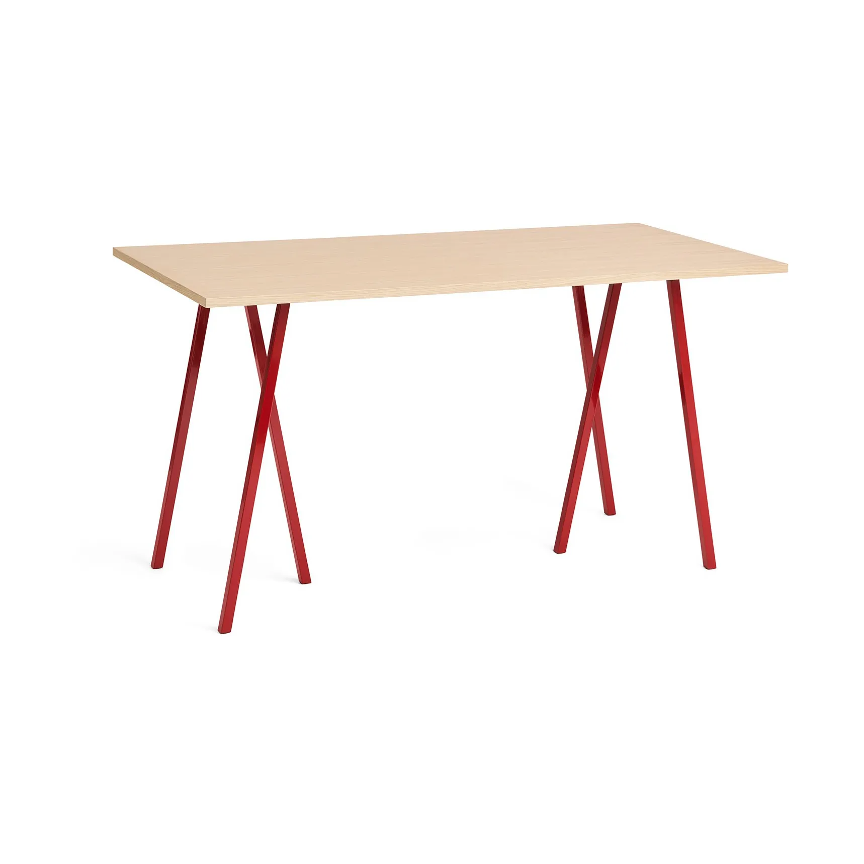 Stół do jadalni Loop Stand incl. support 87,5x180 cm, Maroon red-clear lacq. oak HAY