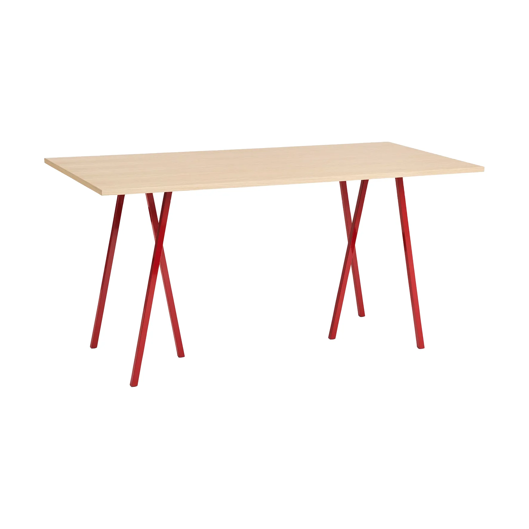 Stół do jadalni Loop Stand incl. support 92,5x200 cm, Maroon red-clear lacq. oak HAY