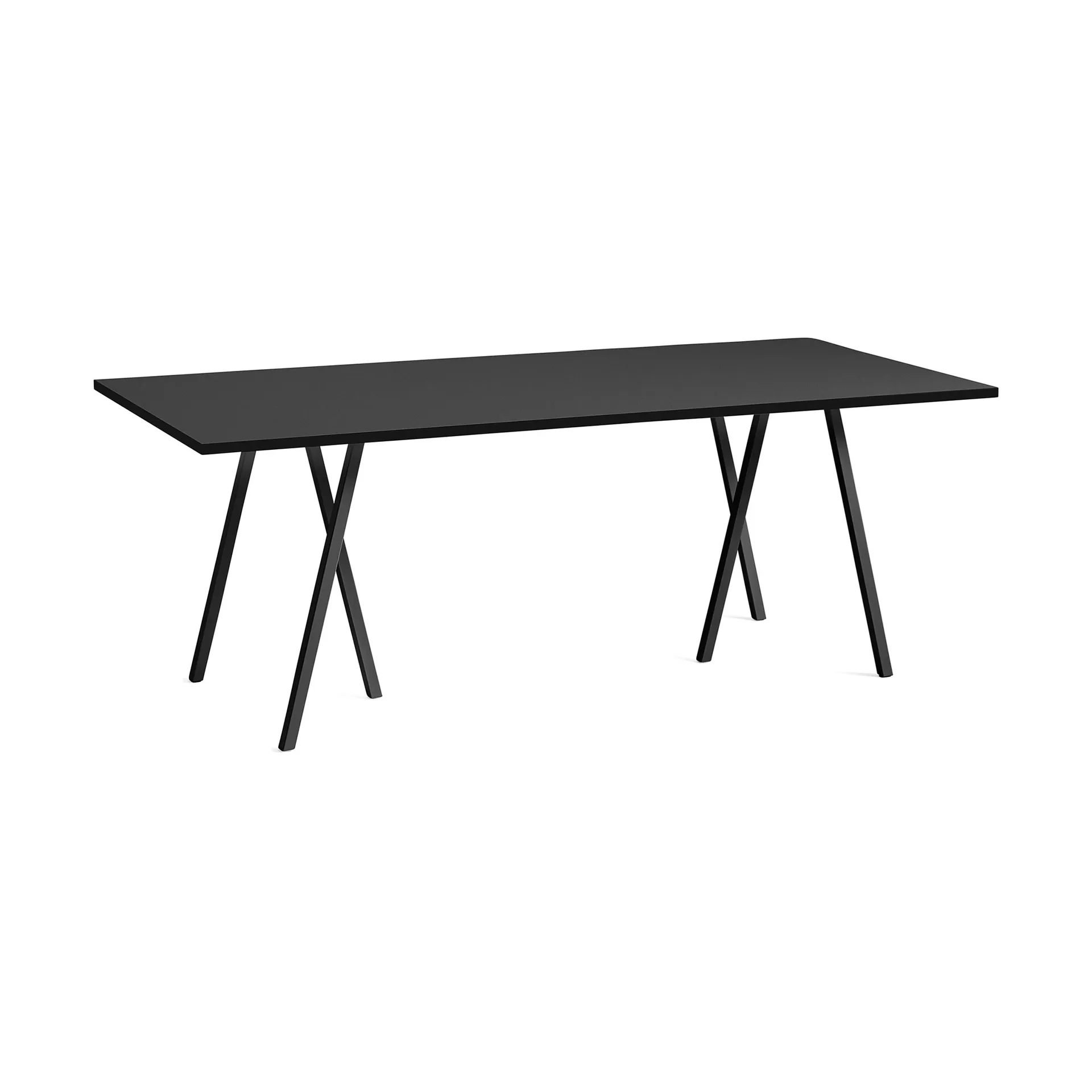 Stół do jadalni Loop Stand incl. support 92,5x250 cm, Black-black linoleum-black ash HAY