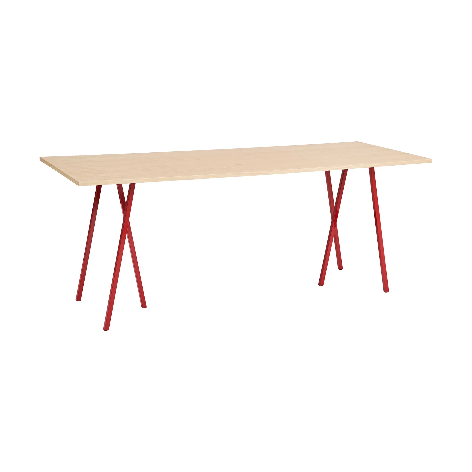 Stół do jadalni Loop Stand incl. support 92,5x250 cm, Maroon red-clear lacq. oak HAY