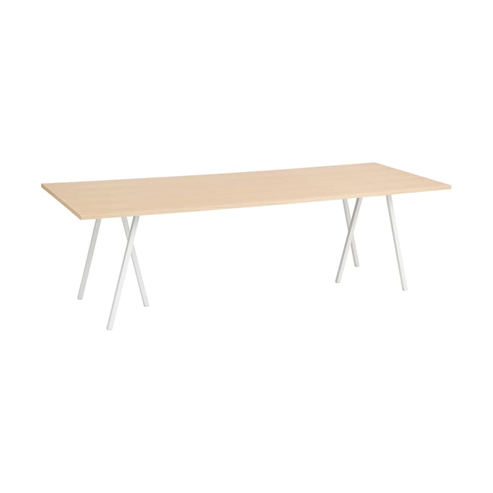 Stół do jadalni Loop Stand incl. support 92,5x250 cm - White-clear lacq. oak - HAY