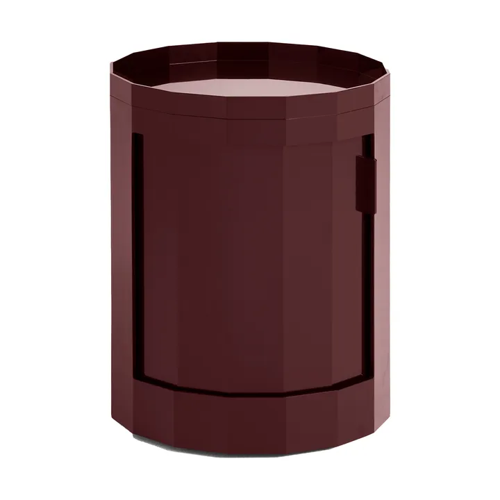 Stolik boczny Facet Cabinet low stopy/koła 49 cm - Burgundy - HAY