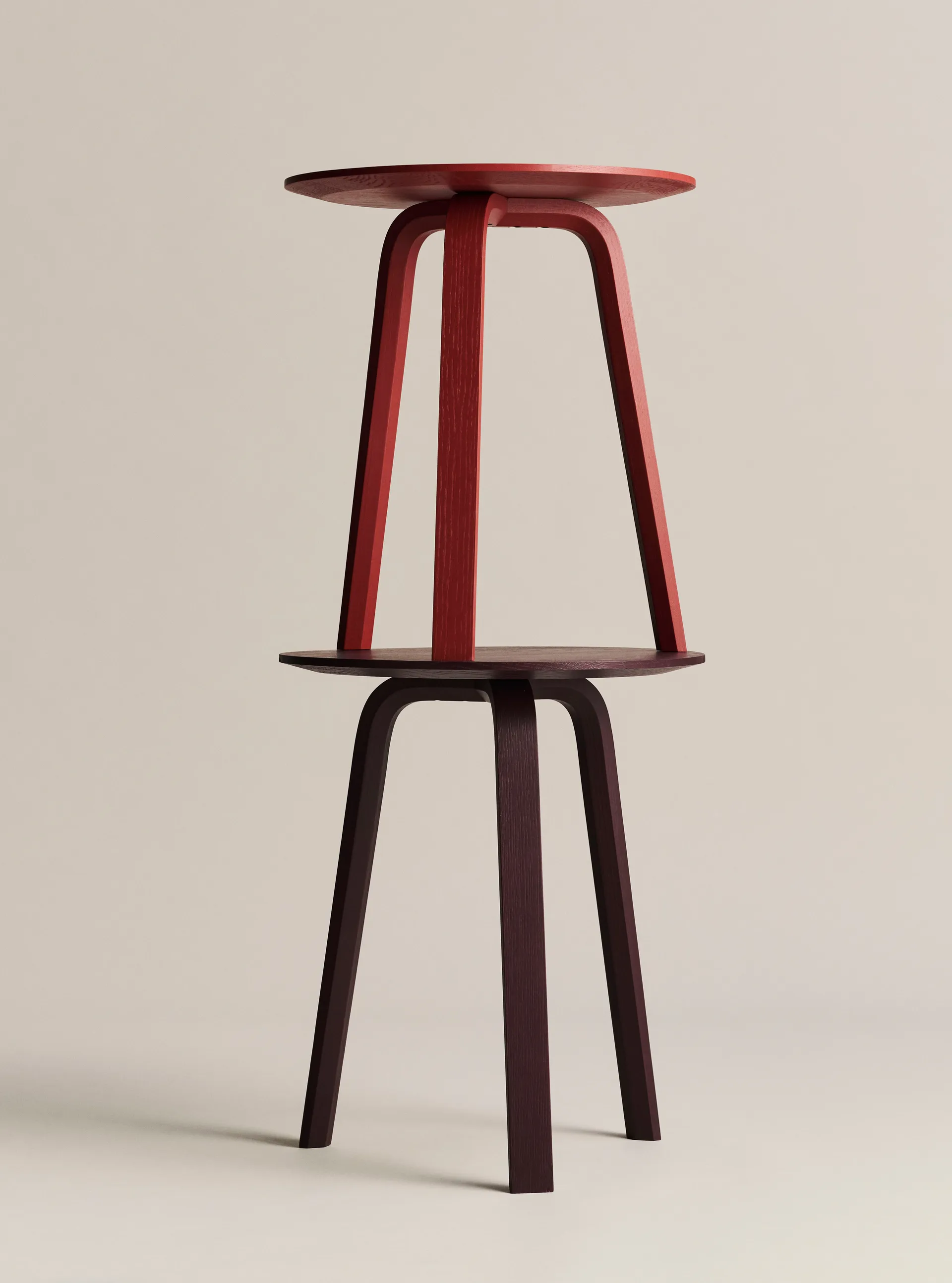 Stolik kawowy Bella, Dark bordeaux, Ø45x49 cm HAY