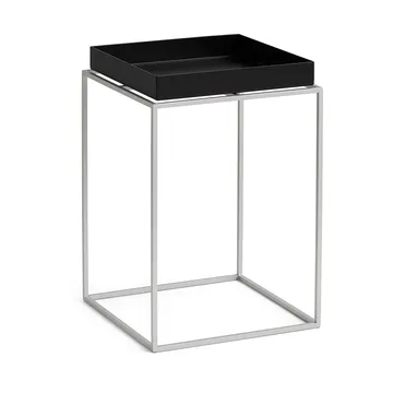 Stolik z tacą Tray Table medium - Black-silikon szary, 30x30x44 cm - HAY