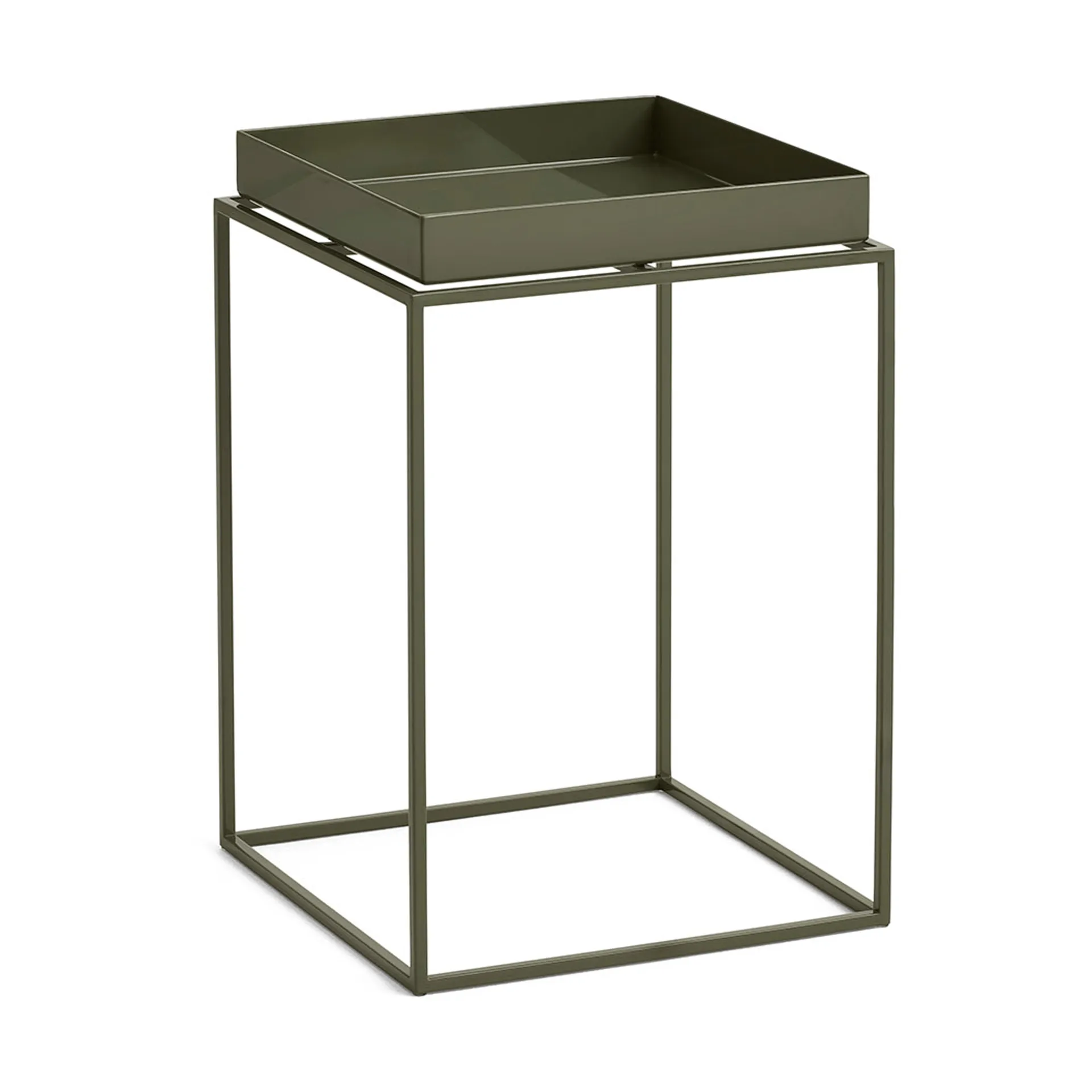 Stolik z tacą Tray Table medium, Olive green, 30x30x44 cm HAY