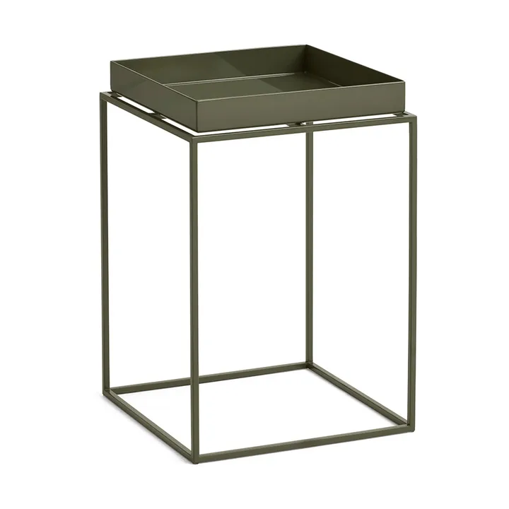 Stolik z tacą Tray Table medium - Olive green, 30x30x44 cm - HAY