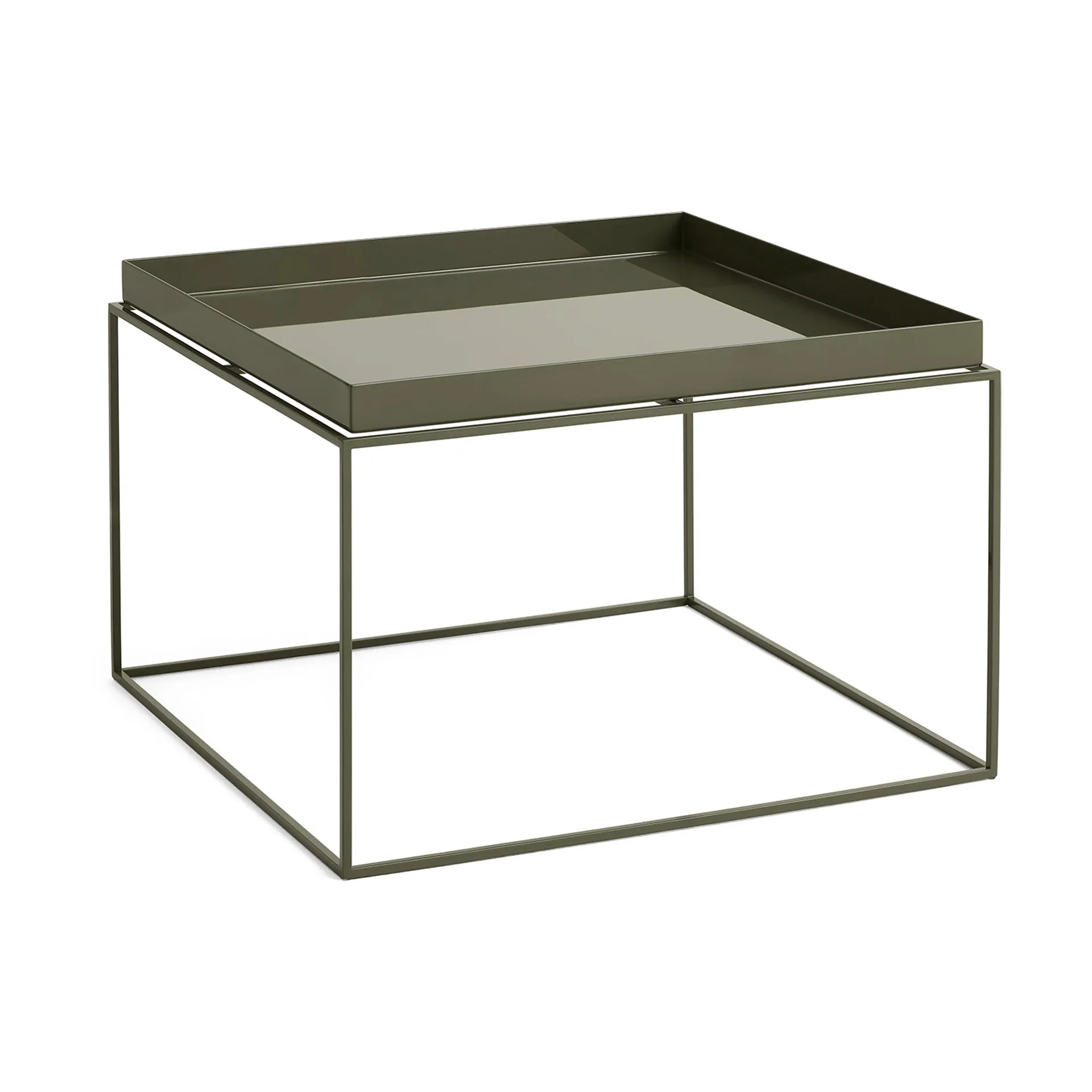 Stolik z tacą Tray Table medium, Olive green, 60x60x39 cm HAY