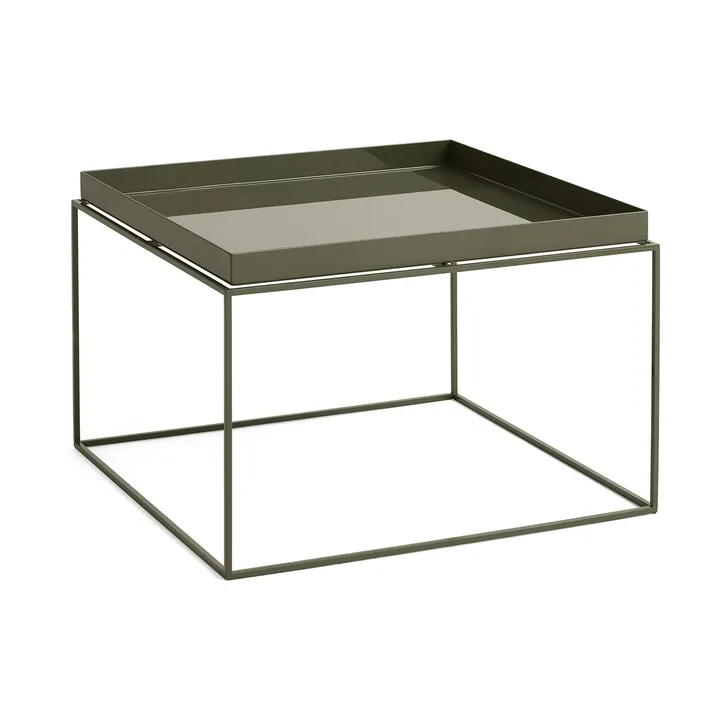 Stolik z tacą Tray Table medium - Olive green, 60x60x39 cm - HAY