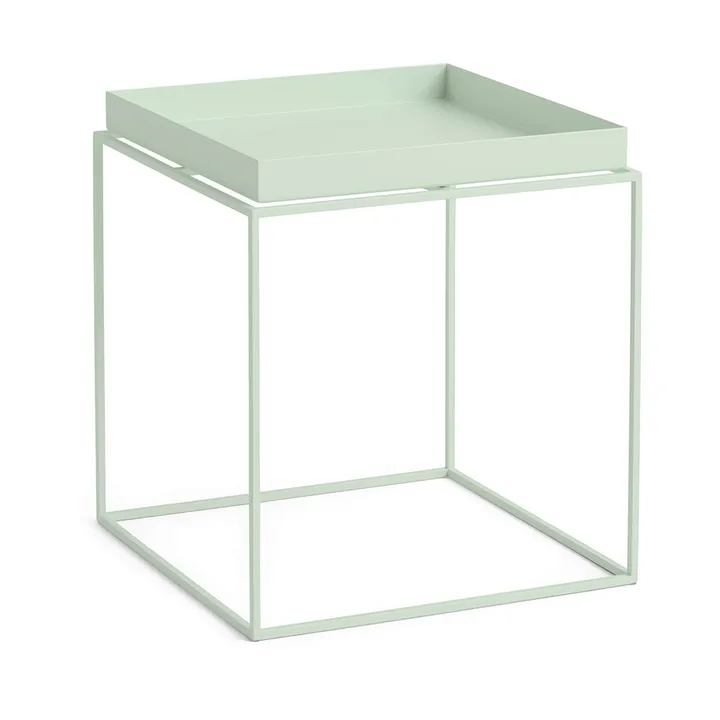 Stolik z tacą Tray Table medium - Soft mint, 40x40x44 cm - HAY