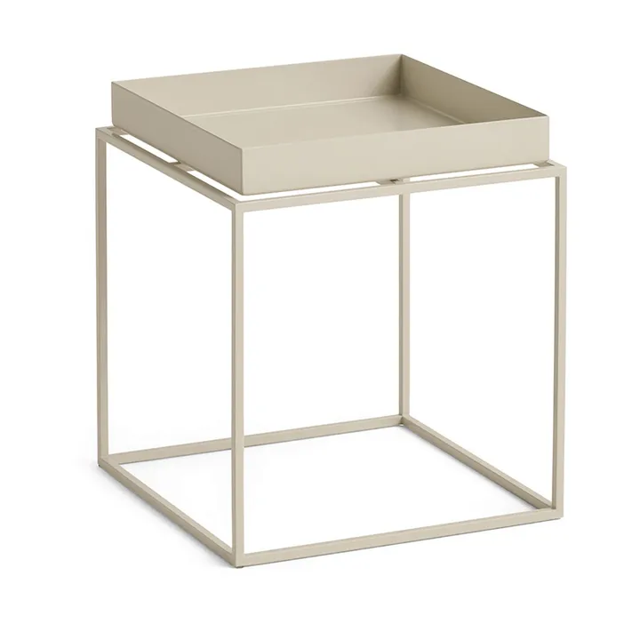 Stolik z tacą Tray Table medium - Warm beige, 30x30x34 cm - HAY