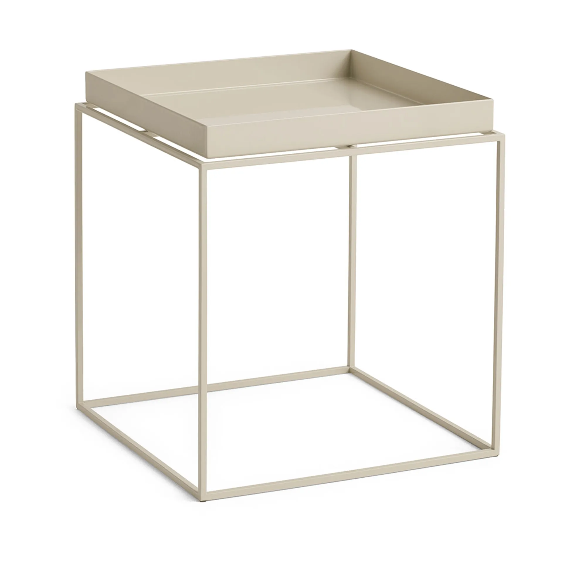 Stolik z tacą Tray Table medium, Warm beige, 40x40x44 cm HAY