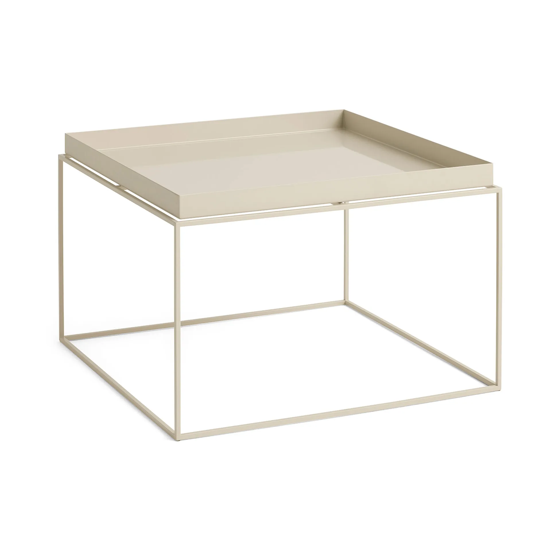 Stolik z tacą Tray Table medium, Warm beige, 60x60x39 cm HAY