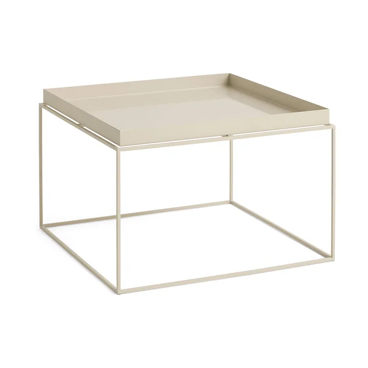 Stolik z tacą Tray Table medium - Warm beige, 60x60x39 cm - HAY