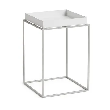 Stolik z tacą Tray Table medium - White-silikon szary, 30x30x44 cm - HAY