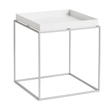 Stolik z tacą Tray Table medium - White-silikon szary, 40x40x44 cm - HAY