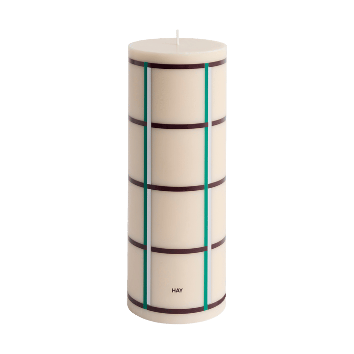 Świeca Column Candle large 25 cm - Off white-green bordeaux-srebrny - HAY