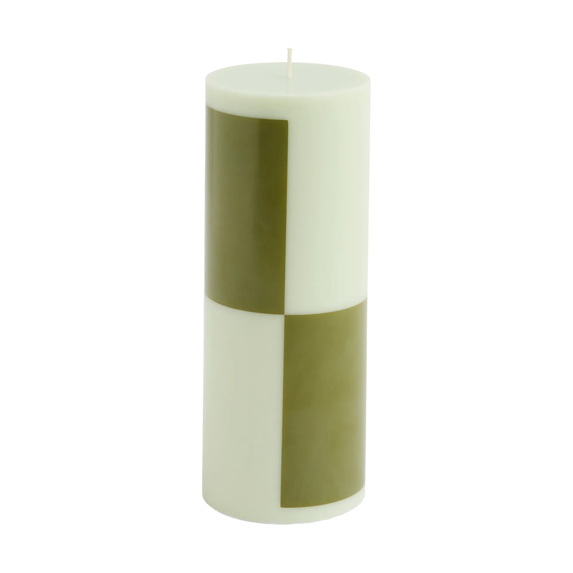 Świeca Column Candle medium 20 cm, Light green-army green HAY