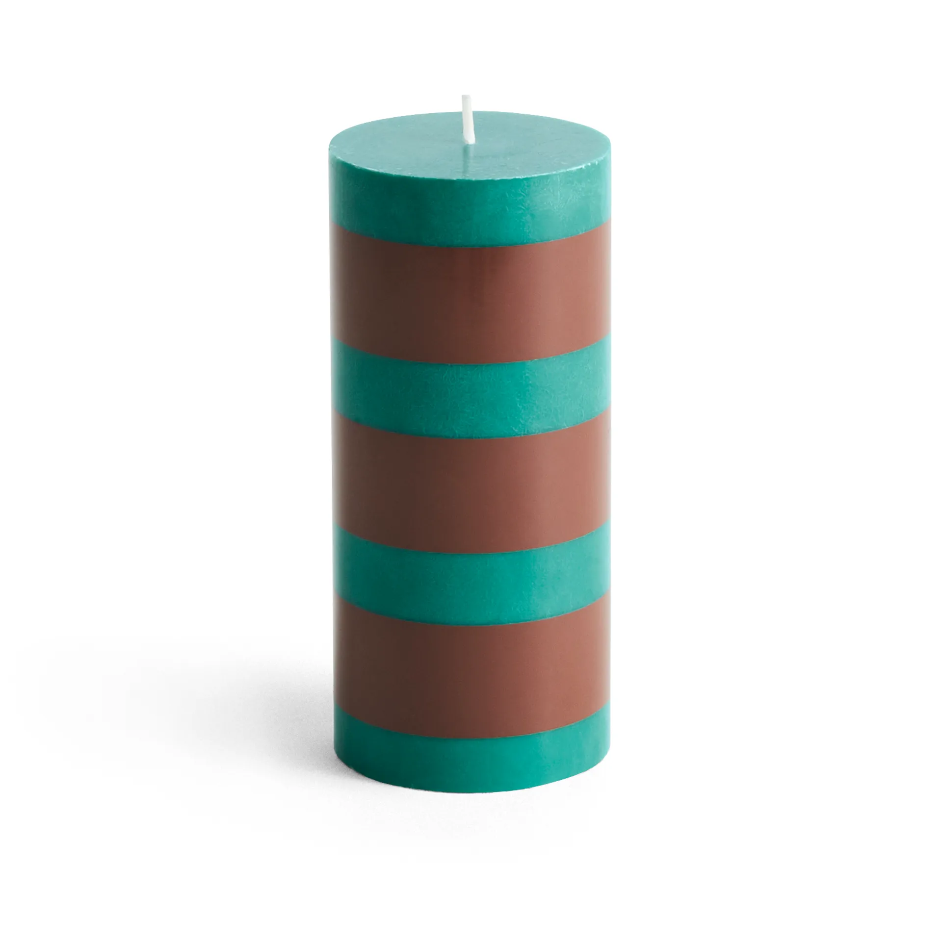 Świeca Column Candle small 15 cm, Green-brown HAY