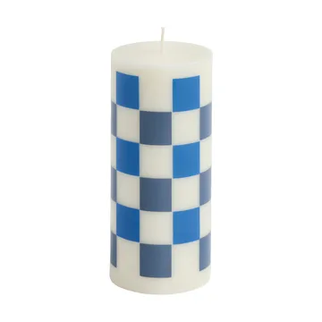 Świeca Column Candle small 15 cm - Off white-blues - HAY